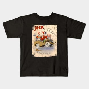 Christmas Poster retro Classic Vehicle WW2 Kids T-Shirt